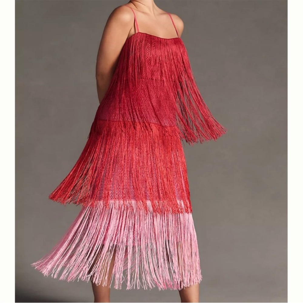 ANTHROPOLOGIE | let me be tiered fringe ombré dress